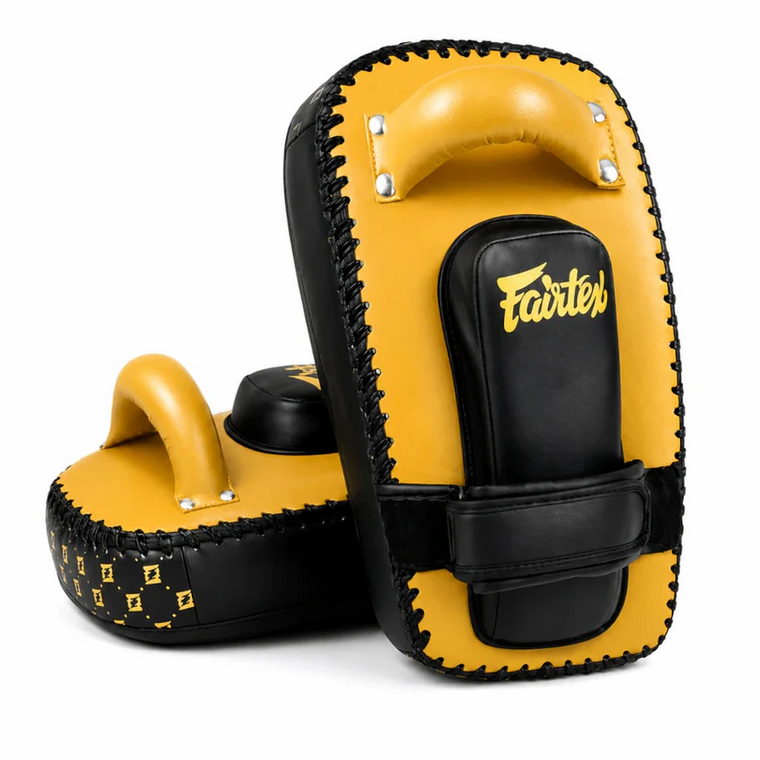 Fairtex KPLC6 Lightweight Curved Thai Pads - Gold/Black