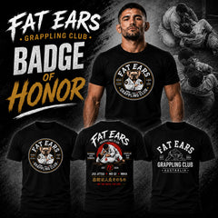 Fat Ears Grappling Club T Shirts Fat Ears Grappling Club Badge Of Honor T Shirt