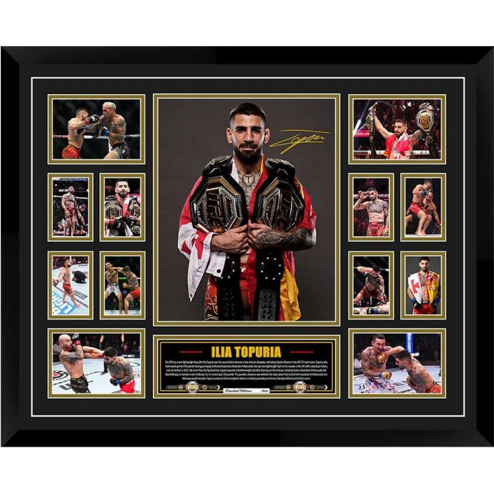 Ilia Topuria Two Division UFC Champion Signed & Framed Photo