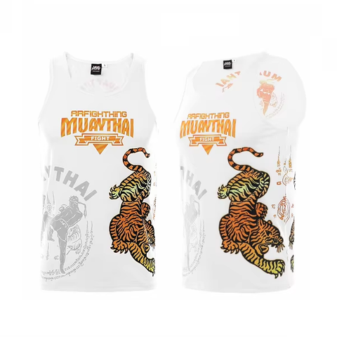 Fight Tees T Shirts Fight Tees Mesh Muay Thai Training Singlet Black