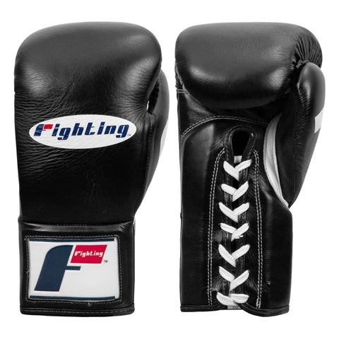 Fighting Sports Boxing Gloves Lace Up Fighting Black Certified Pro Fight Gloves II