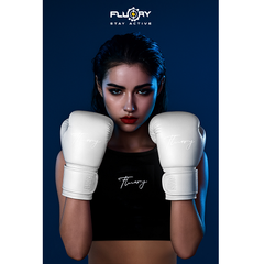 Fluory Muay Thai Boxing Gloves Fluory Boxing Gloves White