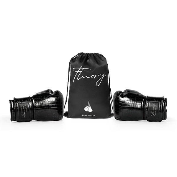Fluory Muay Thai Boxing Gloves Fluory Crocodile Boxing Gloves Black
