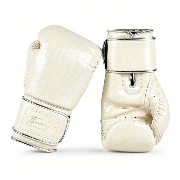 Fluory Muay Thai Boxing Gloves Fluory Crocodile Boxing Gloves Cream