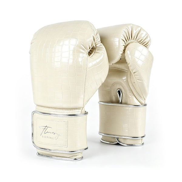Fluory Muay Thai Boxing Gloves Fluory Crocodile Boxing Gloves Cream