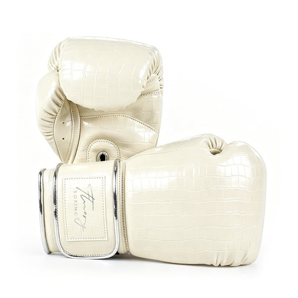 Fluory Muay Thai Boxing Gloves Fluory Crocodile Boxing Gloves Cream