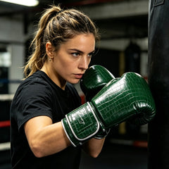 Fluory Muay Thai Boxing Gloves Fluory Crocodile Boxing Gloves Green