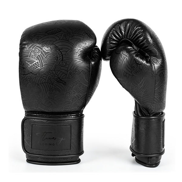 Fluory Muay Thai Boxing Gloves Fluory Dragons Boxing Gloves Black