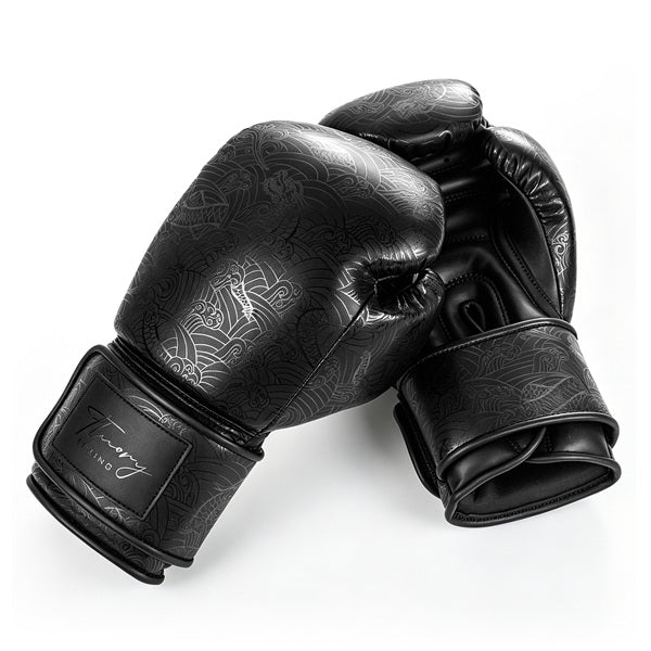 Fluory Muay Thai Boxing Gloves Fluory Dragons Boxing Gloves Black
