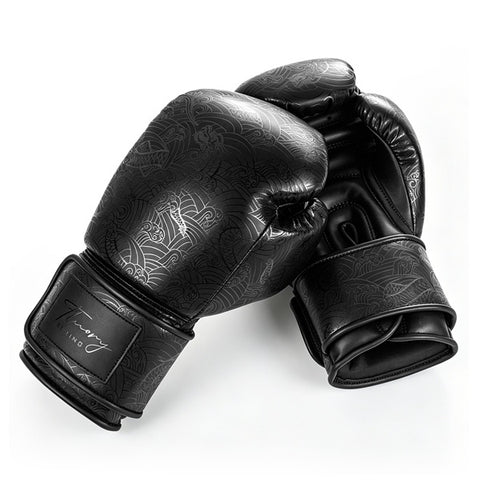 Fluory Muay Thai Boxing Gloves Fluory Dragons Boxing Gloves Black