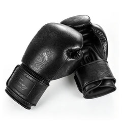 Fluory Muay Thai Boxing Gloves Fluory Dragons Boxing Gloves Black