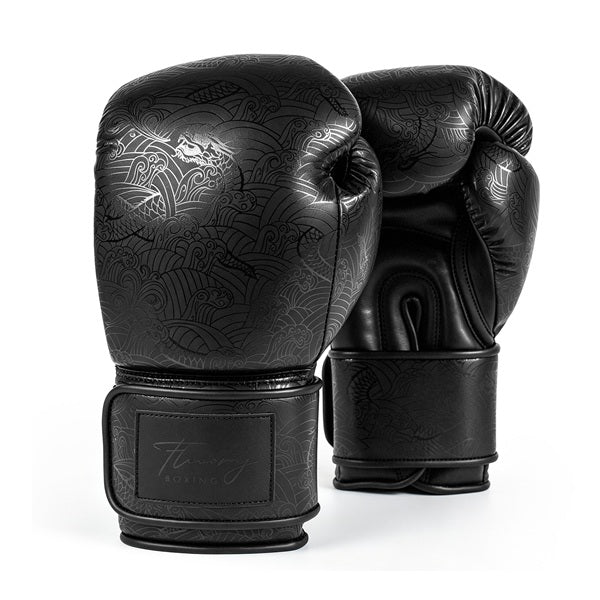 Fluory Muay Thai Boxing Gloves Fluory Dragons Boxing Gloves Black