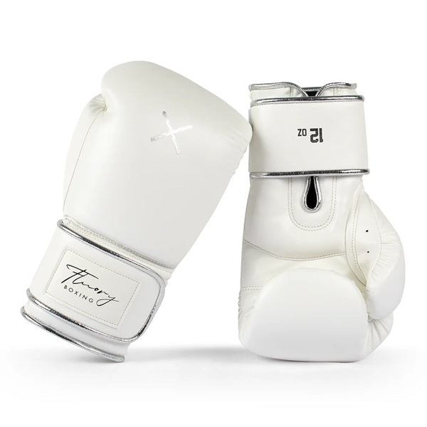 Fluory Muay Thai Boxing Gloves Fluory Premium Boxing Gloves White
