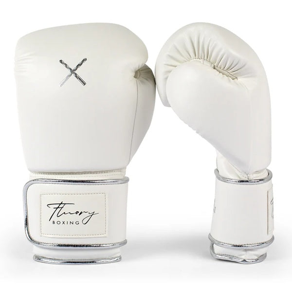 Fluory Muay Thai Boxing Gloves Fluory Premium Boxing Gloves White