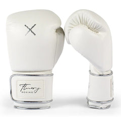 Fluory Muay Thai Boxing Gloves Fluory Premium Boxing Gloves White