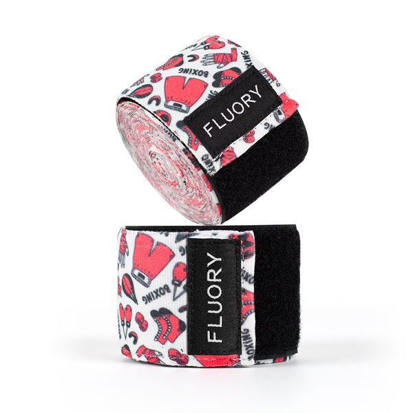 Fluory Muay Thai Hand Wraps & Accessories Fluory Boxing Life Hand Wraps Red 5m
