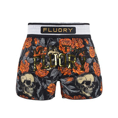Fluory Muay Thai Muay Thai Shorts Fluory Death Bloom Muay Thai Shorts Black
