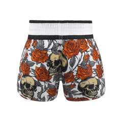 Fluory Muay Thai Muay Thai Shorts Fluory Death Bloom Muay Thai Shorts White