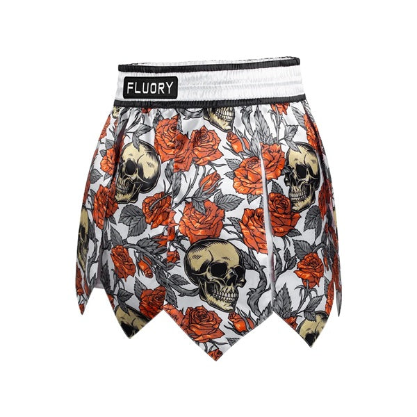 Fluory Muay Thai Muay Thai Shorts Fluory Death Bloon Gladiator Muay Thai Shorts White