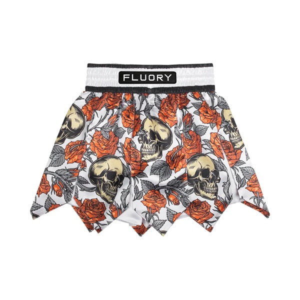 Fluory Muay Thai Muay Thai Shorts Fluory Death Bloon Gladiator Muay Thai Shorts White