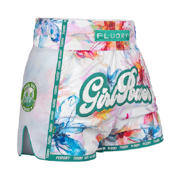 Fluory Girl Power Floral Muay Thai Shorts Green