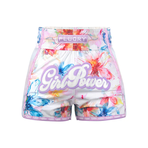 Fluory Muay Thai Muay Thai Shorts Fluory Girl Power Floral Muay Thai Shorts Green