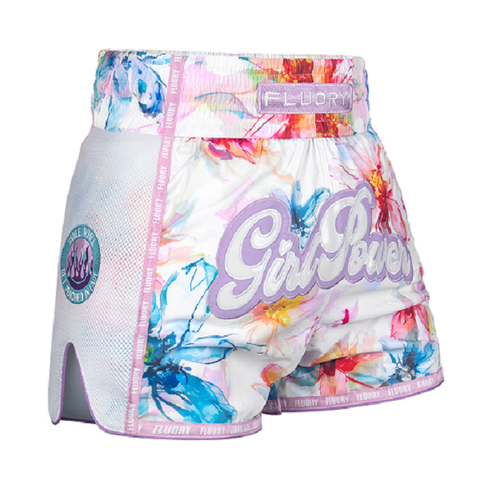 Fluory Girl Power Floral Muay Thai Shorts Purple