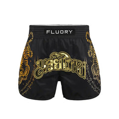 Fluory Muay Thai Muay Thai Shorts Fluory Imperial Tiger Muay Thai Shorts Black