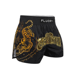Fluory Muay Thai Muay Thai Shorts Fluory Imperial Tiger Muay Thai Shorts Black