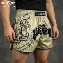 Fluory Muay Thai Muay Thai Shorts Fluory Imperial Tiger Muay Thai Shorts Tan