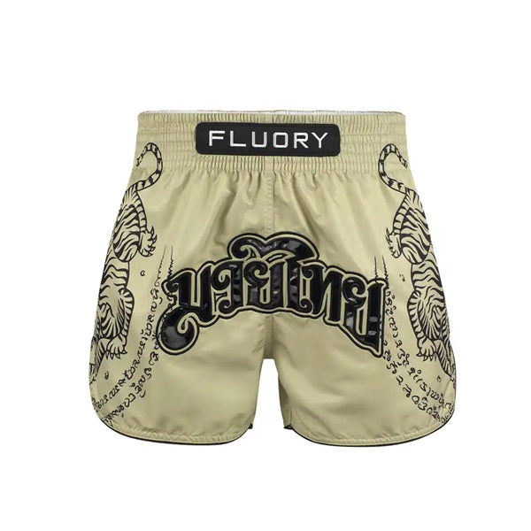 Fluory Muay Thai Muay Thai Shorts Fluory Imperial Tiger Muay Thai Shorts Tan