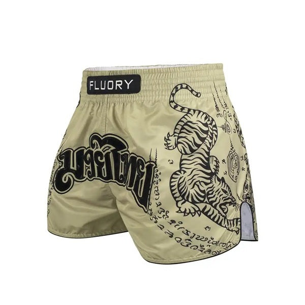Fluory Muay Thai Muay Thai Shorts Fluory Imperial Tiger Muay Thai Shorts Tan