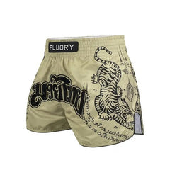 Fluory Muay Thai Muay Thai Shorts Fluory Imperial Tiger Muay Thai Shorts Tan