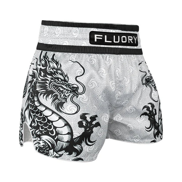 Fluory Pearl Dragon Muay Thai Shorts Black