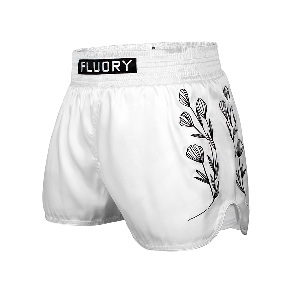 Fluory Muay Thai Muay Thai Shorts Fluory Relief 2 in 1 Muay Thai Shorts White
