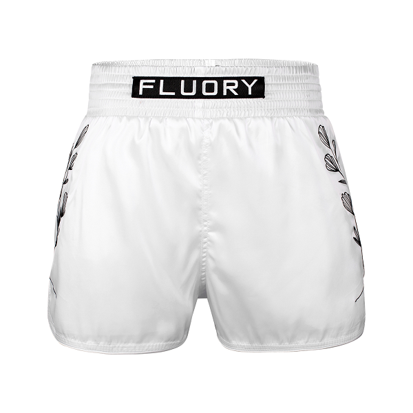 Fluory Muay Thai Muay Thai Shorts Fluory Relief 2 in 1 Muay Thai Shorts White