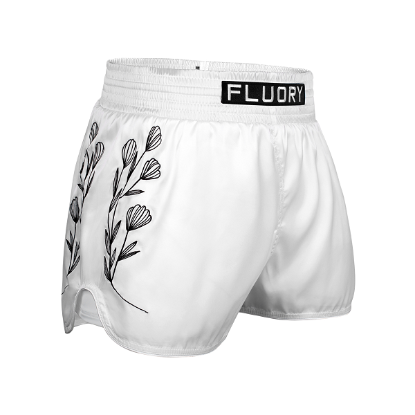 Fluory Muay Thai Muay Thai Shorts Fluory Relief 2 in 1 Muay Thai Shorts White