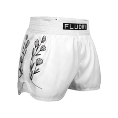 Fluory Muay Thai Muay Thai Shorts Fluory Relief 2 in 1 Muay Thai Shorts White