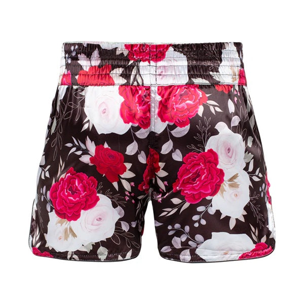 Fluory Muay Thai Muay Thai Shorts Fluory Roses Muay Thai Shorts Black