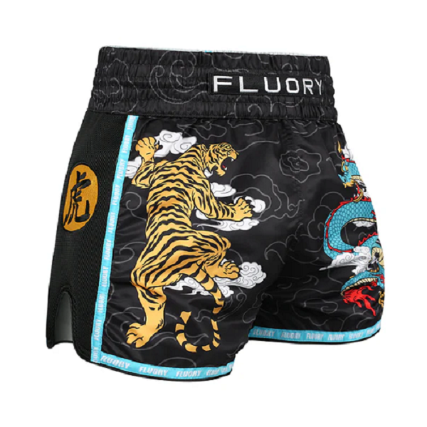 Fluory Tiger Muay Thai Shorts Black