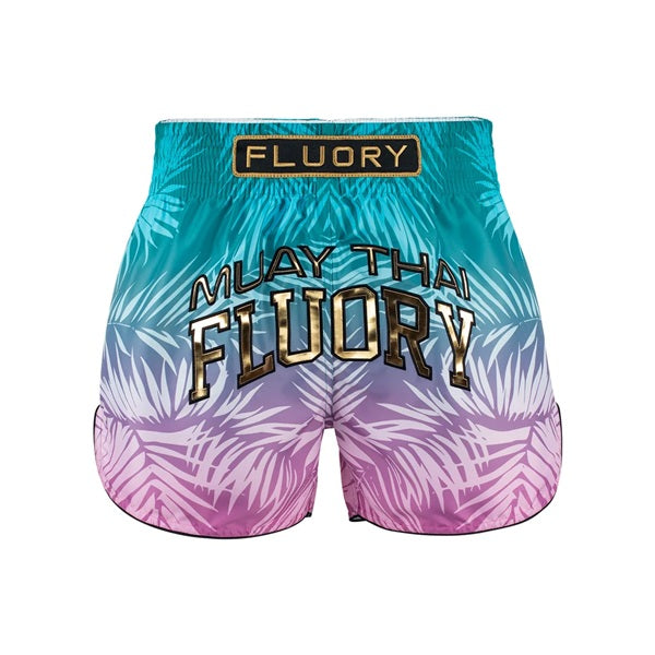 Fluory Muay Thai Muay Thai Shorts Fluory Tropical Glow Muay Thai Shorts Blue