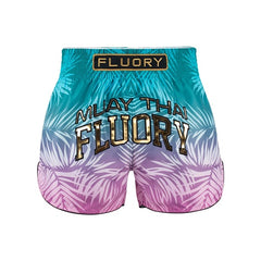 Fluory Muay Thai Muay Thai Shorts Fluory Tropical Glow Muay Thai Shorts Blue