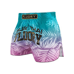 Fluory Muay Thai Muay Thai Shorts Fluory Tropical Glow Muay Thai Shorts Blue