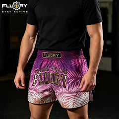 Fluory Muay Thai Muay Thai Shorts Fluory Tropical Glow Muay Thai Shorts Purple