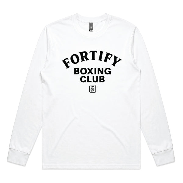 Fortify Boxing Club Boxing T Shirts Fortify Boxing Club Longsleeve T Shirt - White