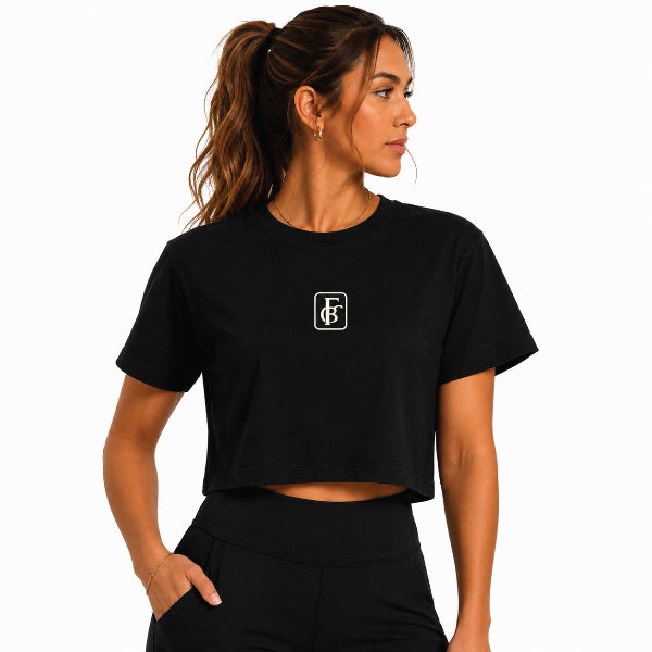 Fortify Boxing Club Boxing T Shirts Fortify Boxing Club Womens Crop Top - Black