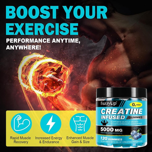 Fuzzy Up Supplements Fuzzy Up Creatine Blueberry Infused Gummies