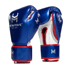 Hit N Move Boxing Gloves Hit N Move All Day Pro Agility Origin Boxing Gloves Blue Metallic