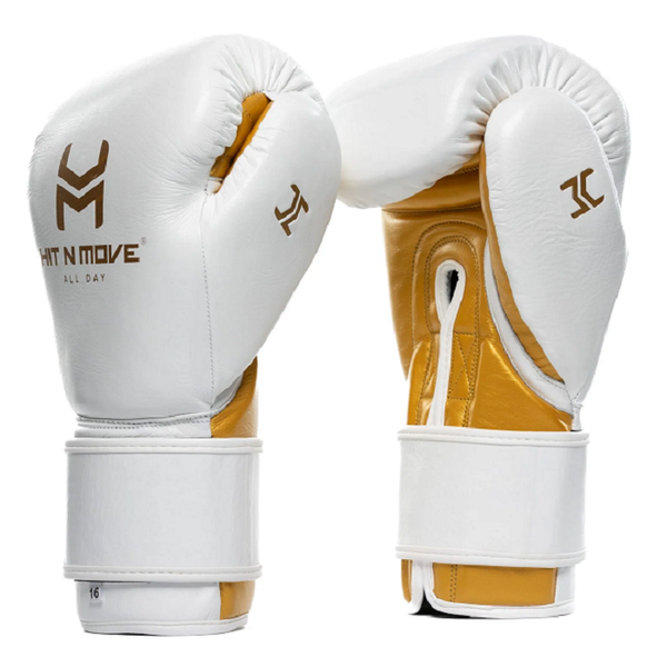 Hit N Move Boxing Gloves Hit N Move All Day Pro Agility Origin Boxing Gloves White Gold