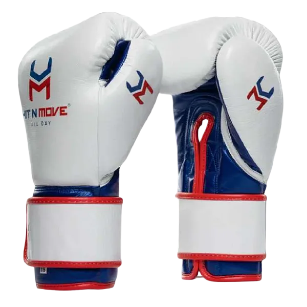 Hit N Move All Day Pro Balance Boxing Gloves White Blue